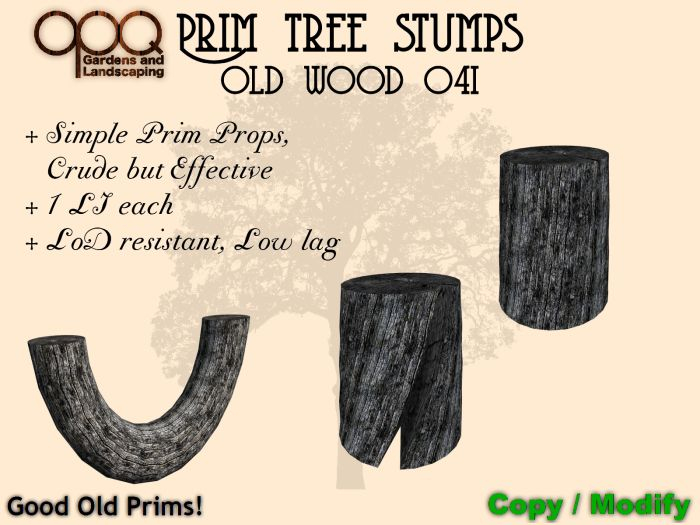3 Simple Tree Stumps - OPQ Prim Tree stumps OW04I