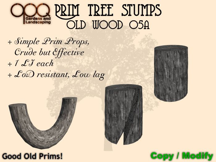 3 Simple Tree Stumps - OPQ Prim Tree stumps OW05A