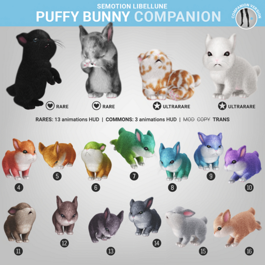 SEmotion Libellune Puffy Bunny Companion COMMON 16