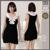 WHITE RUFFLED BOW COLLAR BABYDOLL DRESS