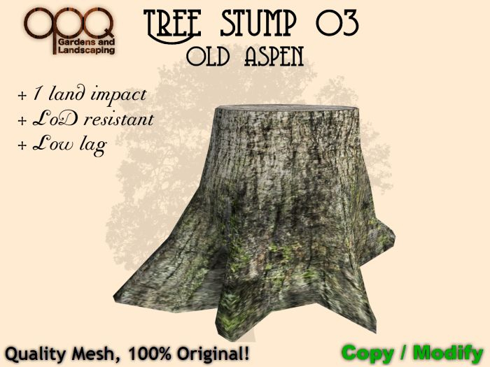1 LI Mesh Tree stump - OPQ Tree stump 03 Old Aspen