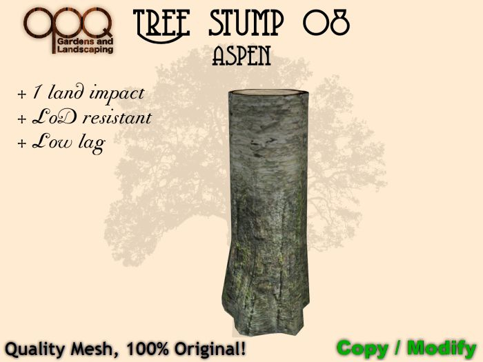 1 LI Mesh Tree stump - OPQ Tree stump 08 Aspen