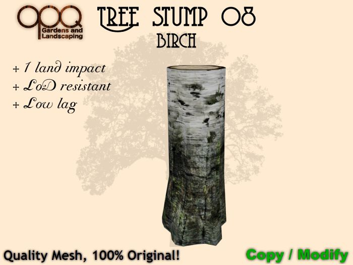 1 LI Mesh Tree stump - OPQ Tree stump 08 Birch