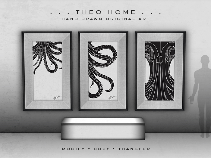 THEO HOME – “Black Octopus Variations” Wall Art