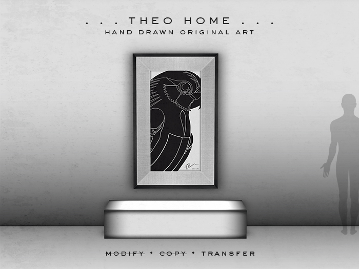 THEO HOME – “Black Parrot” Wall Art