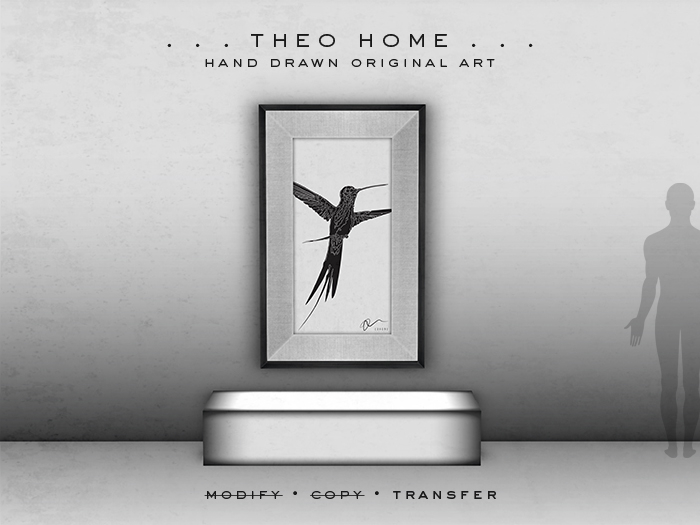 THEO HOME – “Black Hummingbird” Wall Art