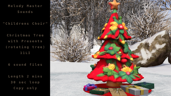 Magical Christmas Tree with presents (rotating) to an angelic children's choir loop