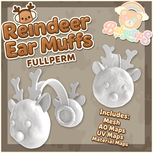 {Babysteps} Reindeer Earmuffs _FULLPERM