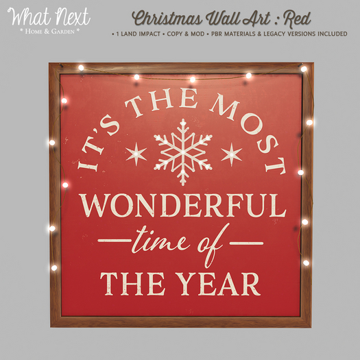 {wn} Christmas Wall Art - RED 