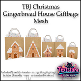TBJ Christmas Gingerbread House Giftbags Mesh