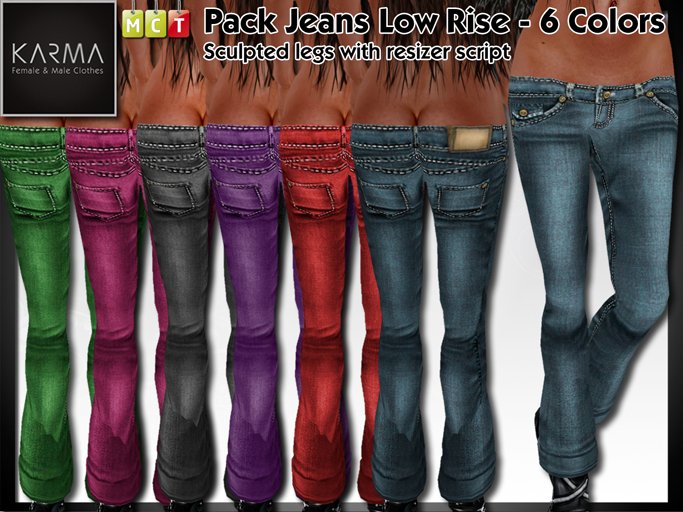 Karma - Pack Jeans Low Rise - 6 Colors