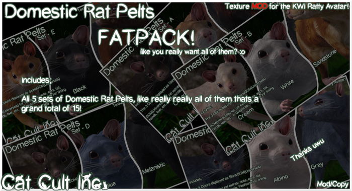 Domestic Rat Pelts - Fatpack - MODs