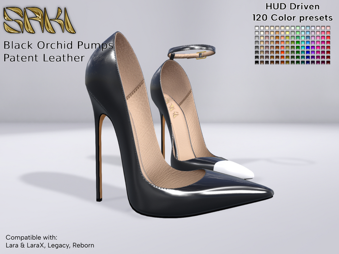 *S* Black Orchid Pumps - Patent Leather - FATPACK