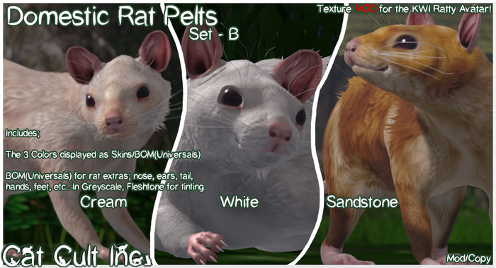 Domestic Rat Pelts Set - B - MODs