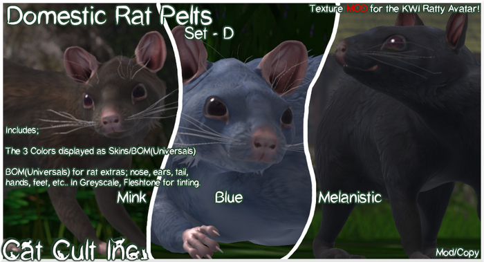 Domestic Rat Pelts Set - D - MODs