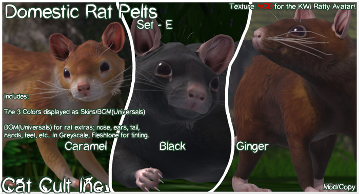 Domestic Rat Pelts Set - E - MODs