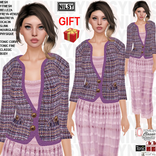 GIFT,BOUQLET JACKET AND STRAPLESS DRESS