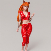BRIGHT RED LATEX TOP & PANTS – High Gloss Set