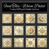 *Wallflowers* Focal Tiles - Warm Pastels