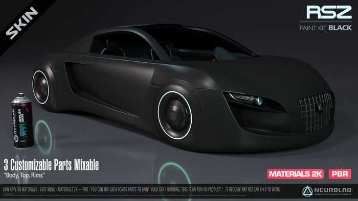 RSZ CAR (SKIN APPLIER BLACK + PBR) [NeurolaB Inc.]