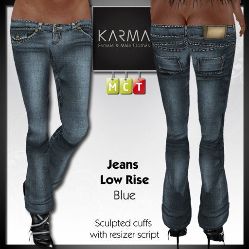 Karma - Jeans Bleu Taille basse