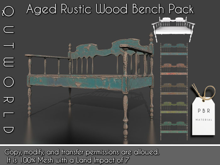.::QUTWORLDT Aged Rustic Wood Bench Pack_PBR::.FP