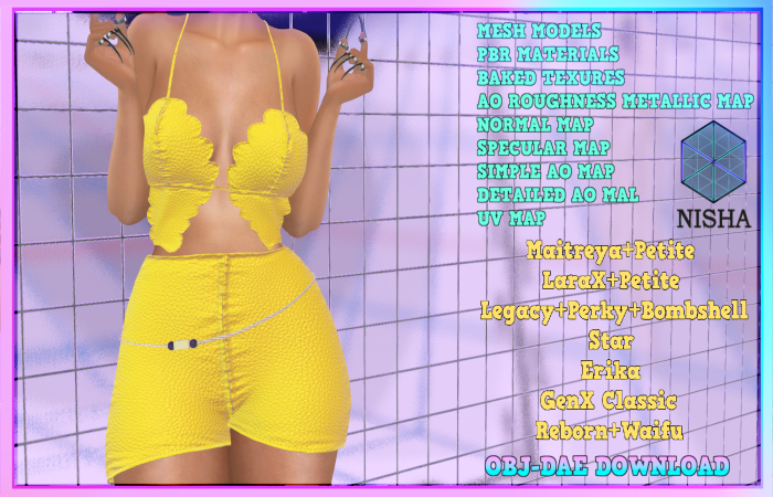 FULL PERM TOP SHORTS BELT SET Nisha - Gina set DEMO