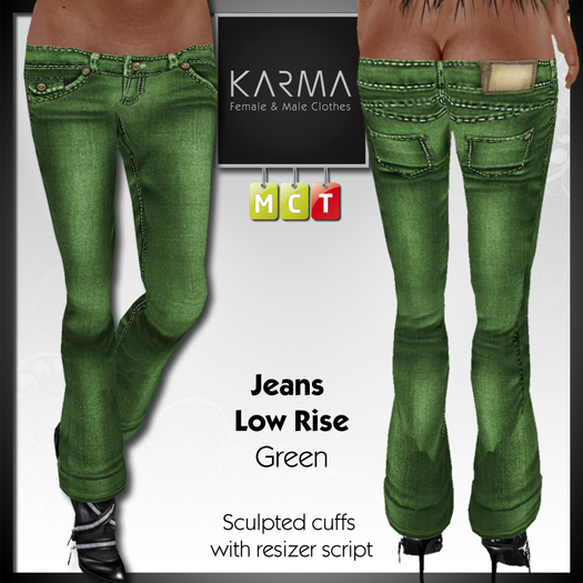 Karma - Jeans Green Low Rise