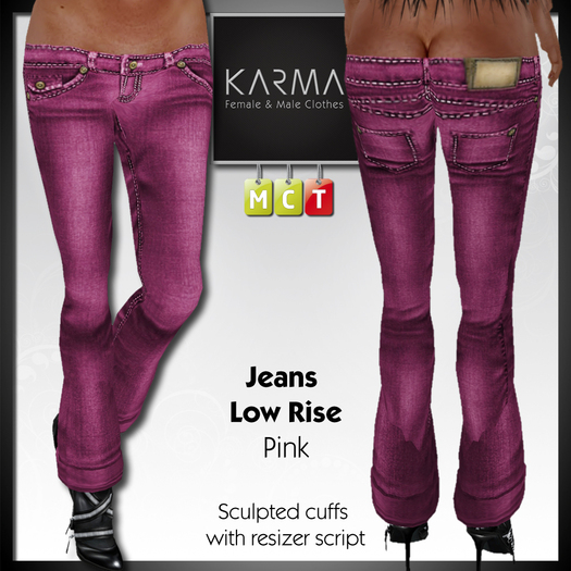 Karma - Jeans Pink Low Rise