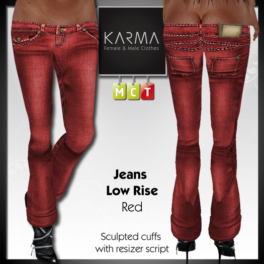 Karma - Jeans Red Low Rise