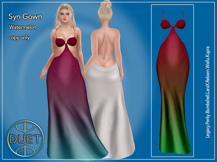 Duet Syn Gown Watermelon 