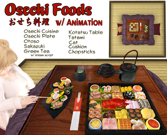 Japanese Osechi Foods with Kotatsu Table