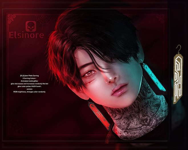 [EL]Cyber Plate Earring Gold