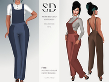 Mesh Relaxed Overalls – Polyester – Teal – Maitreya LaraX|eBody Reborn – Sweet Distractions
