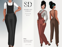 Mesh Relaxed Overalls – Polyester – Black – Maitreya LaraX|eBody Reborn – Sweet Distractions