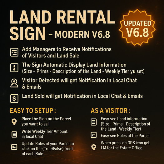 Land Rent Sign - Modern V6.7.1 - Boxed (DEMO)