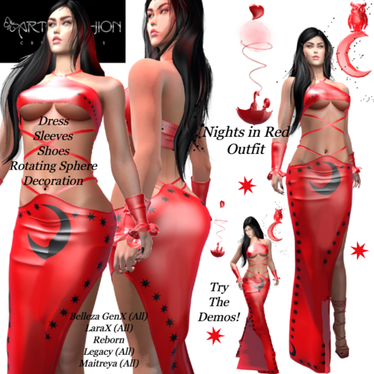 ART & FASHION - NIGHTS IN RED OUTFIT
