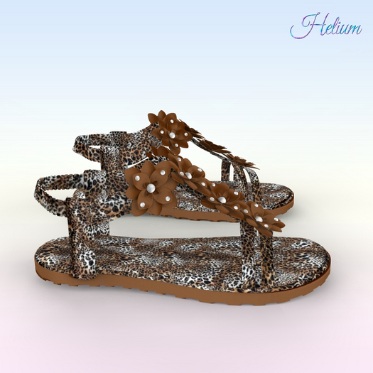 Cheetah Flower Sandals Shoes