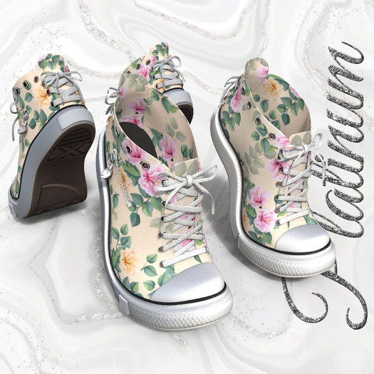 Flowers Tip Toe Sneakers