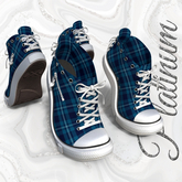 Navy Plaid Tip Toe Sneakers