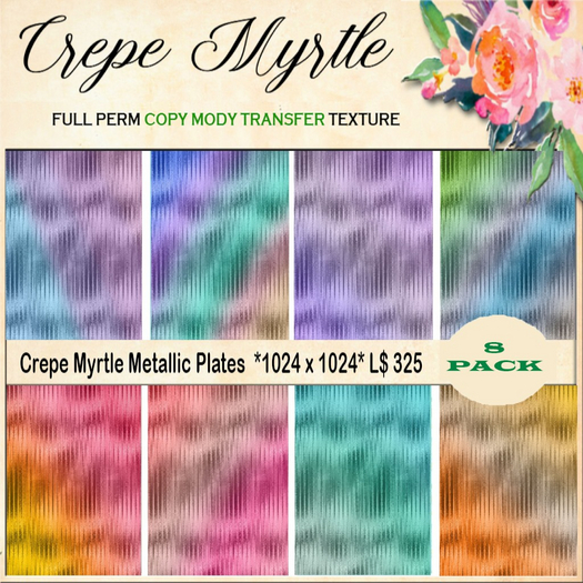 Crepe Myrtle Metallic Plates