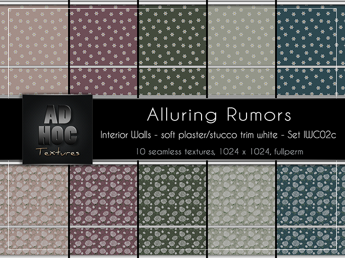 AD HOC - ALLURING RUMORS -  Interior Walls - Set IWC02c (soft plaster, stucco, flowers)