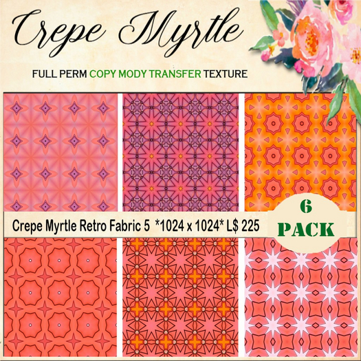 Crepe Myrtle Retro Fabric 5