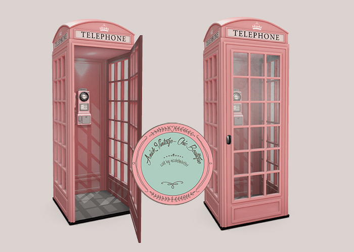 floorplan. payphone booth / pink RARE