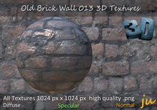 JU Old Brick Wall 013-DR 3D Textures Full Perm