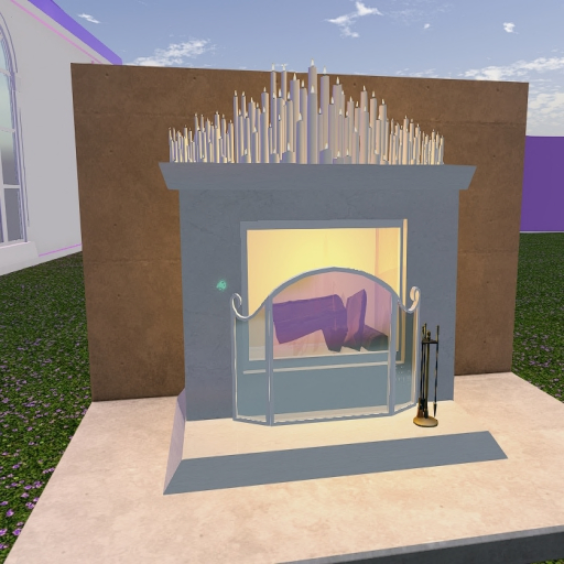 KS White Marble Fireplace w/Tools