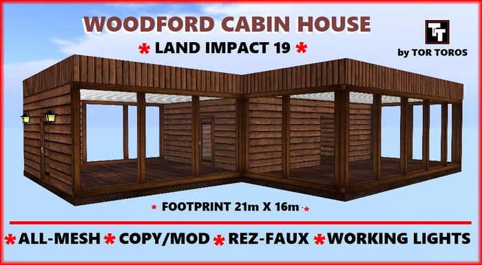 WOODFORD CABIN HOUSE (Boxed) LOW PRIM HOUSE
