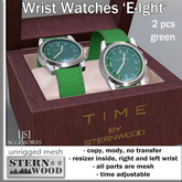 {JS} Wrist Watch 'E-Ight' - green - 2 pcs