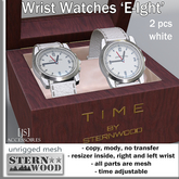 {JS} Wrist Watch 'E-Ight' - white - 2 pcs