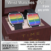 {JS} Wrist Watch 'ONE' - gay pride - 2 pcs